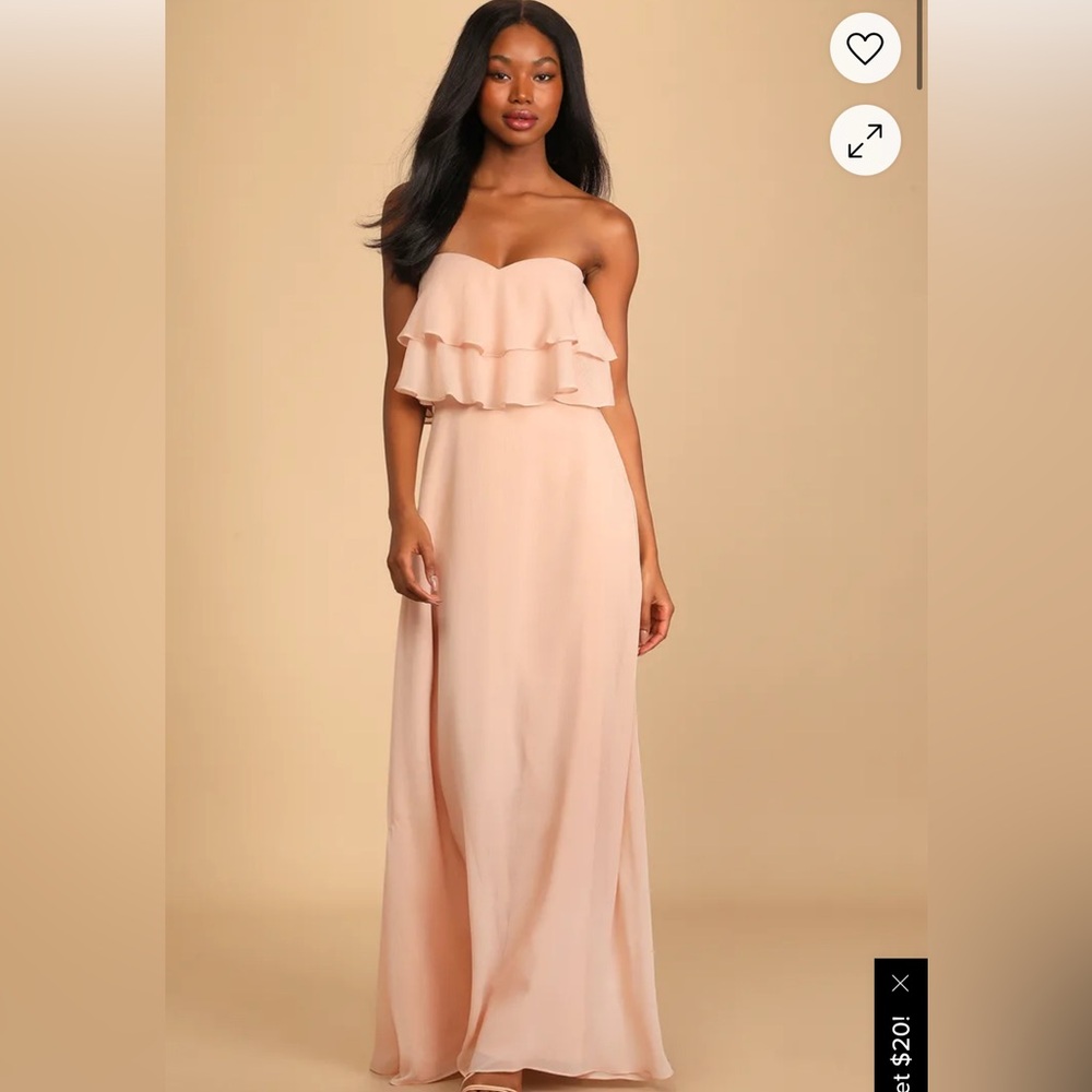 Lulu's Pink Strapless Gown for Prom